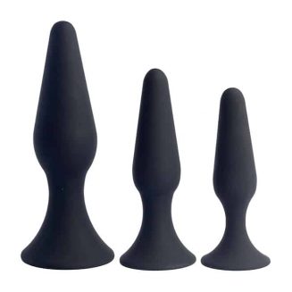 Set silikonových černých análních kolíků